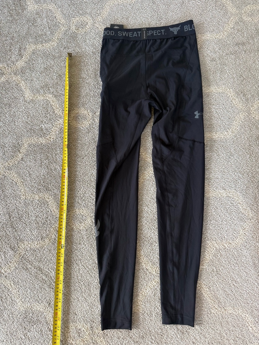 NWT Under Armour Project Rock Men’s Compression Leggings Black S - Picture 2 of 10